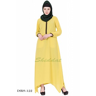 Asymmetrical Dress - Dark Lemon